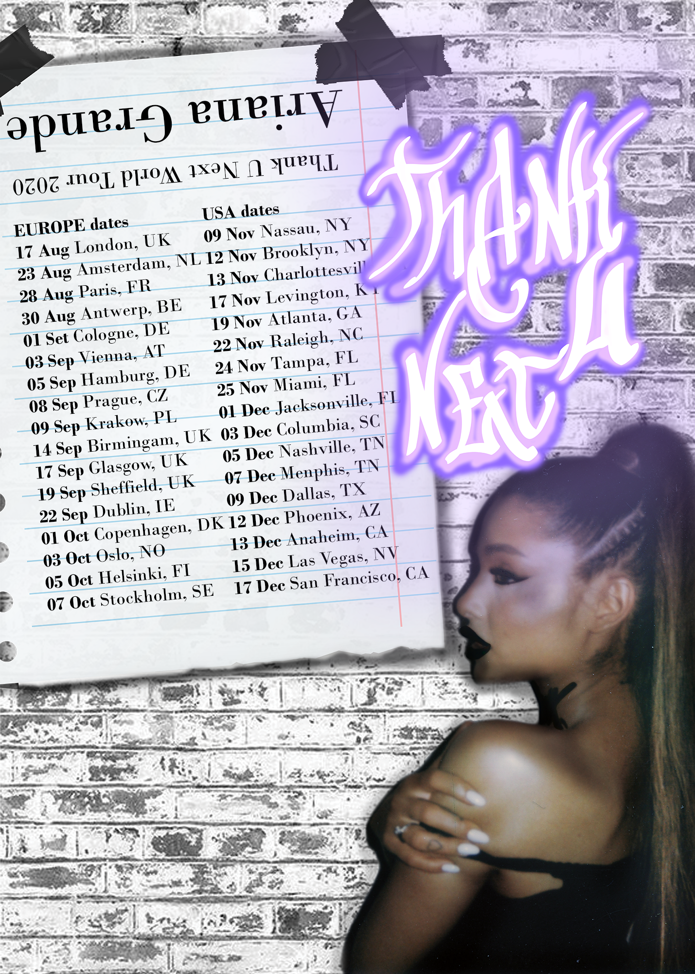 Locandina Tour thank u next